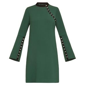 🆕🔥 BCBGMAXAZRIA Kathryne Bell-Sleeve Snap Dress. Item# 0072